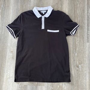 Brown Club Monaco knit polo size s